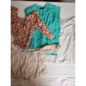 Billabong & Knox Rose Women’s XL Blouse Bundle Boho Peasant Summer Tops Lot